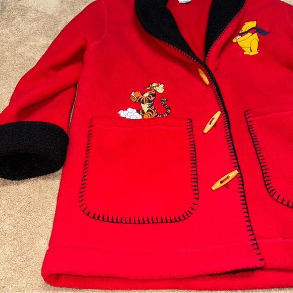 Vintage Disney Store Winnie The Pooh & Tigger Fleece Toggle Jacket Size Small - Picture 3 of 11